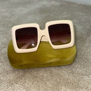 Gucci Cream Square Sunglasses